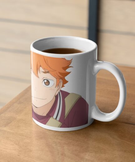 Hinata Shoyo Cute white mug on table