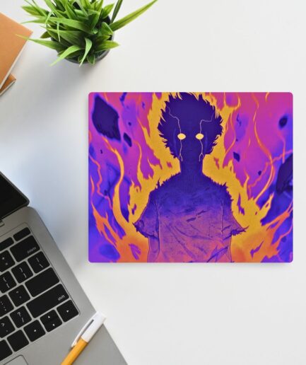 Mob Psycho square mousepad - Featuring Shigeo Kageyama in an epic psychic power surge