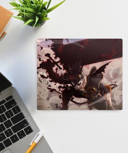 Asta Black Clover mousepad - Featuring Asta in his dynamic action pose with magic swords