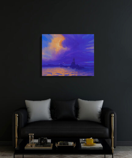 Sea Adventure canvas poster on black wall - Dramatic contrast that makes the ocean scene stand out