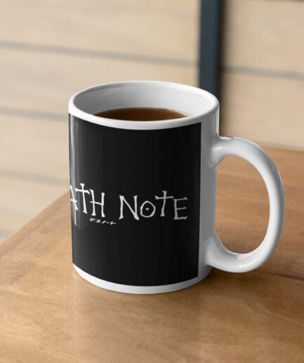 Death Note white mug on table