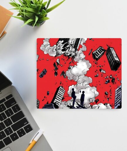 Mob Psycho Ultimate Clash square mousepad - Shigeo Kageyama facing off with intense psychic energy