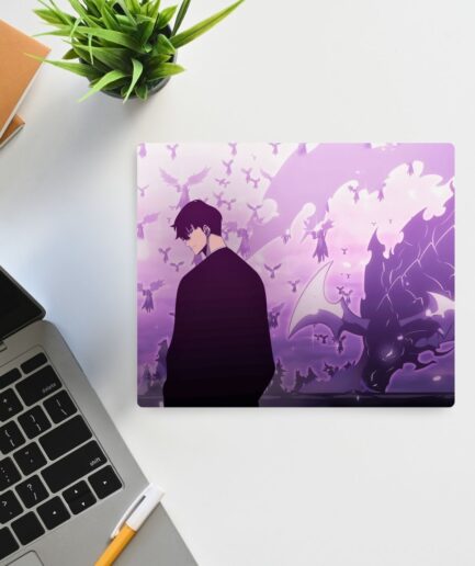 Complete Domination Solo Leveling square mousepad - Featuring Sung Jin-Woo exuding overwhelming power