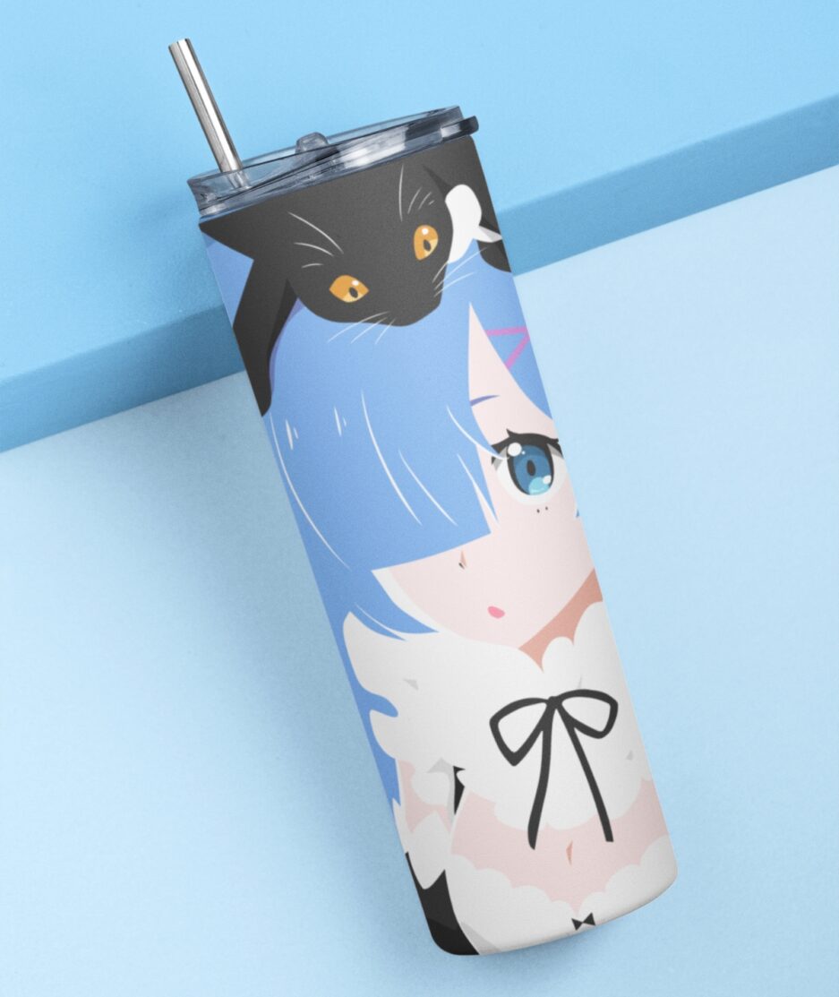 Cute Rem ReZero Metal Tumbler - Premium anime drinkware