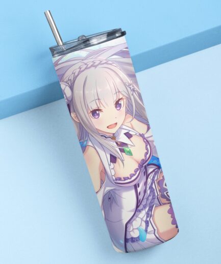 Emilia ReZero Enchanting Metal Tumbler - Premium anime drinkware