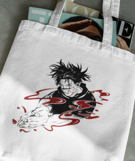 Choso Jujutsu Kaisen white totebag with books