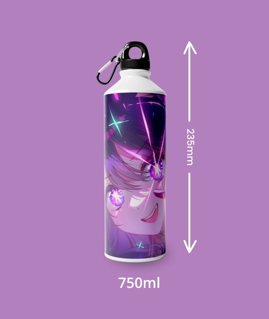 Ai Hoshino sipper bottle dimension image – Oshi no Ko design