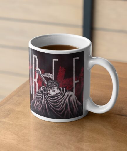 Berserk Rage white mug on table