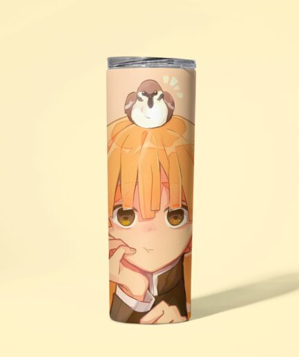 Zenitsu Lightning Fast Metal Tumbler aesthetic design - Anime-inspired drinkware