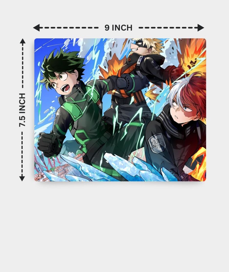 Hero Trio My Hero Academia square mousepad dimensions - Size guide for an ideal desk fit