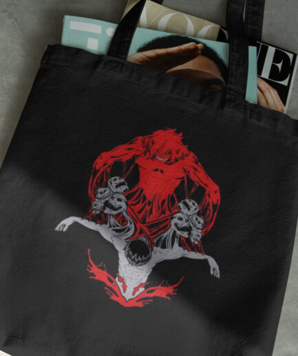 Eren Yeager Black Totebag with Books Inside