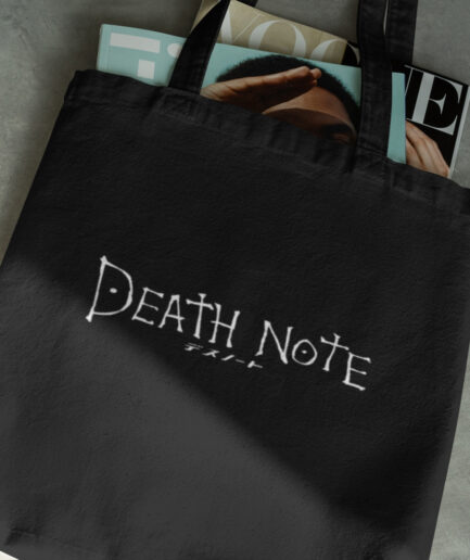 Death Note black totebag with books