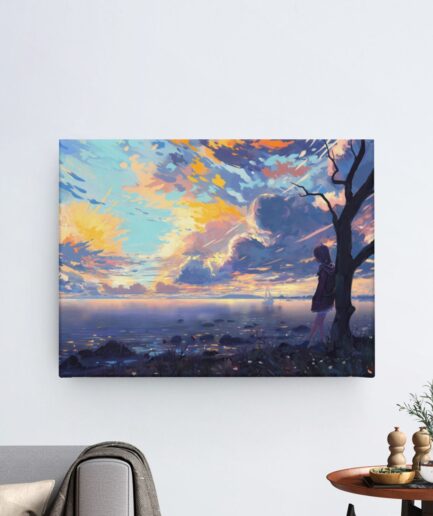 Magical Lake canvas poster - Enchanting lake surrounded by mystical fog and glowing light on premium canvas