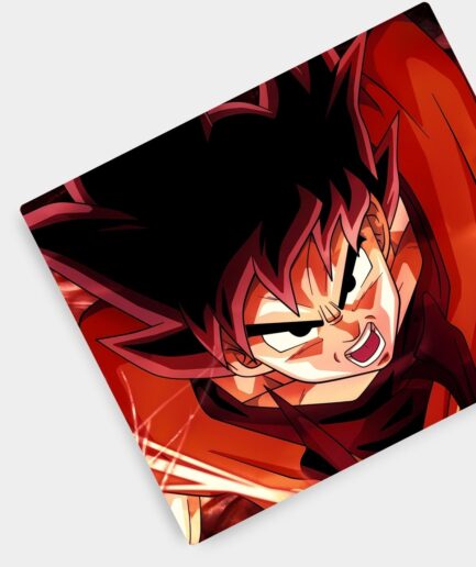 Goku Battling Spirit mousepad aesthetic setup - A sleek desk featuring Goku in his powerful stance