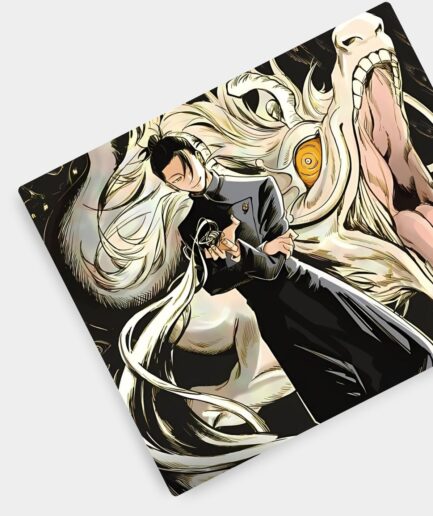 Jujutsu Kaisen Geto Villain square mousepad aesthetic setup - Desk with Geto Suguru’s menacing design