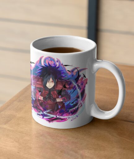 Uchiha Madara white mug on table