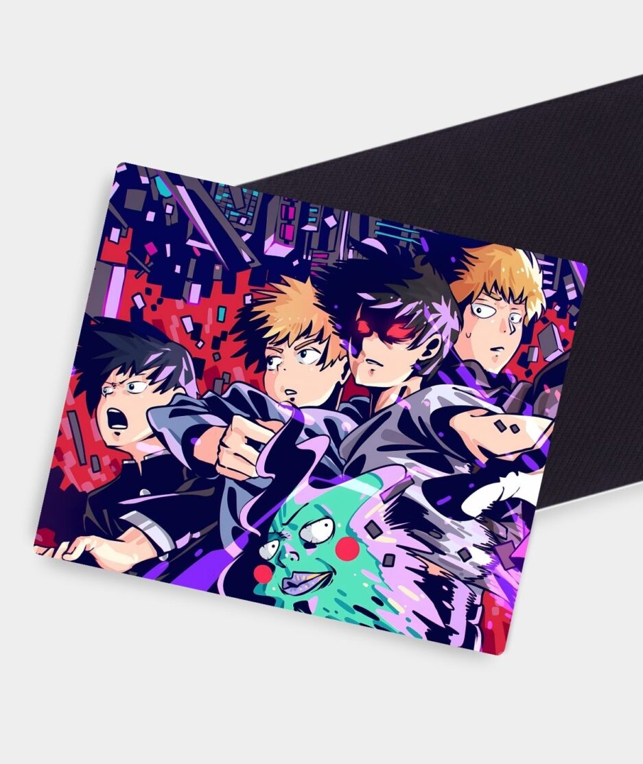 Mob Psycho Purple Squad square mousepad anti-slip base - Close-up of skid-resistant backing