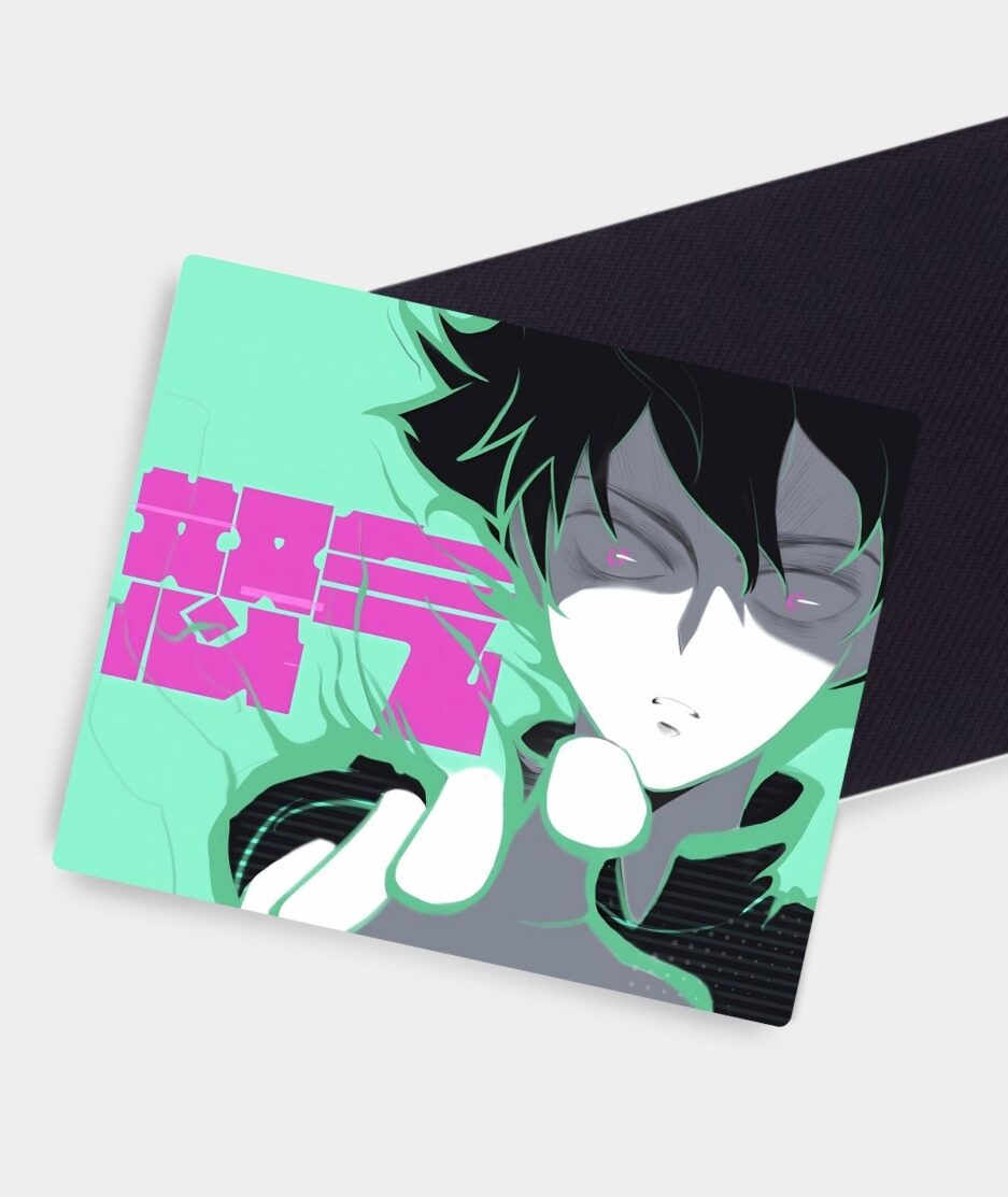 Mob Psycho Furious square mousepad anti-slip backing - Close-up of the secure base for stability