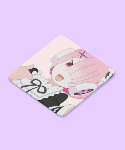 Ram Re Zero pink coaster aesthetic image