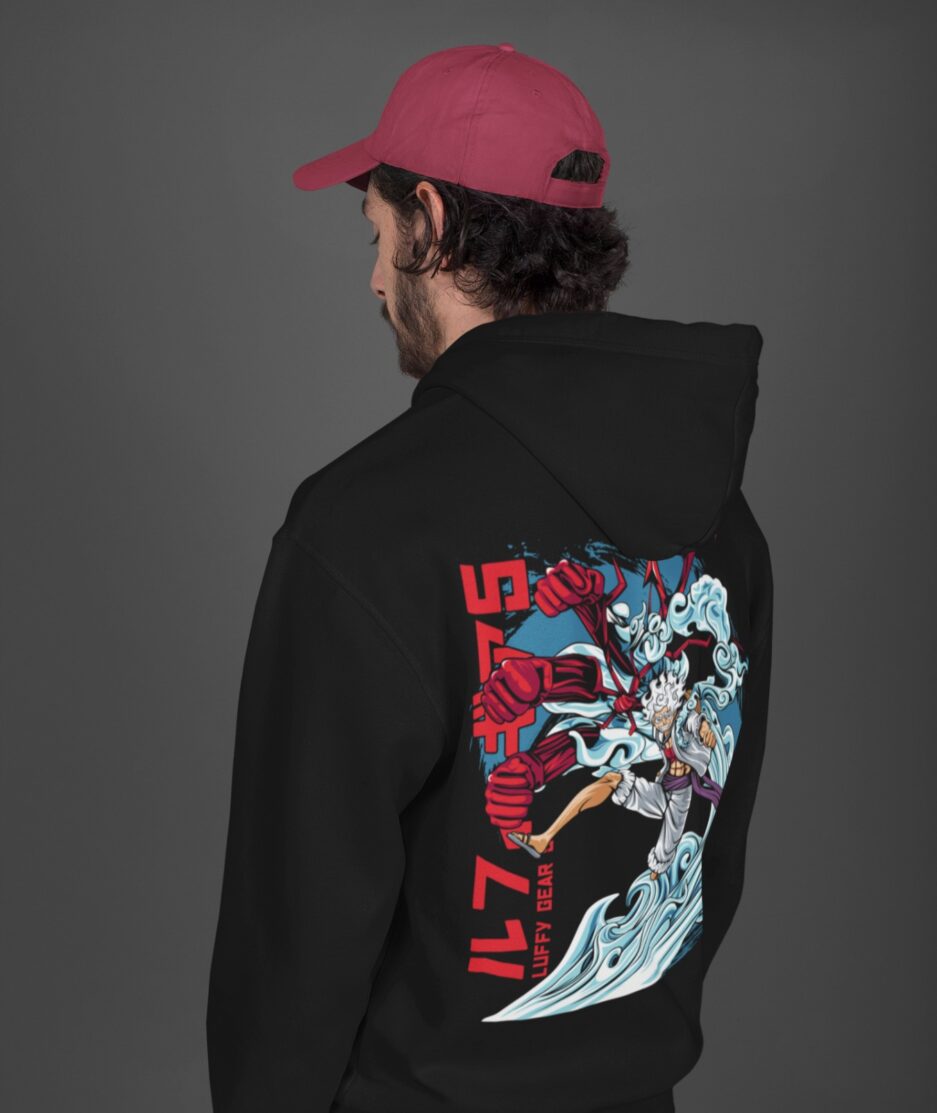 Luffy Gear 5 hoodie back design – iconic anime artwork