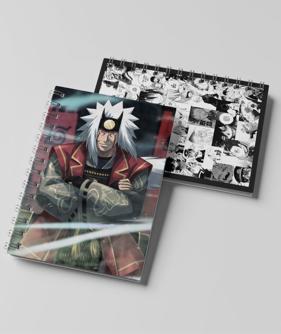 Front and back view of Jiraiya the Legendary Sannin Sketchbook, Naruto anime artwork