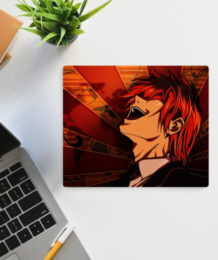 Light Yagami Evil Laugh Death Note Square Mousepad with smooth control and anti-slip base