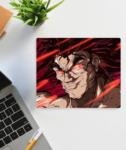 Yujiro Hanma Baki Square Mousepad for gaming and office use with a non-slip rubber base