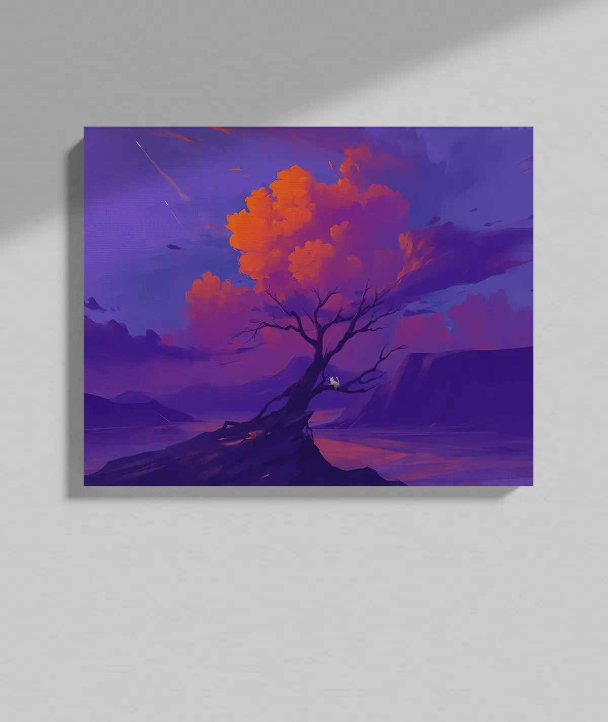 Vibrant Nature Canvas Poster on Grey Wall Vibrant Nature canvas poster on grey wall - Colorful nature artwork with modern, sleek backdrop