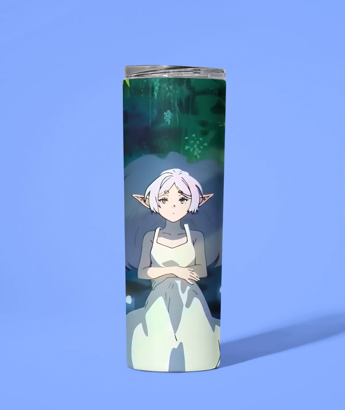 Frieren Embrace the Journey Metal Tumbler - Aesthetic Anime Drinkware Frieren Embrace the Journey Metal Tumbler aesthetic design - Anime-inspired drinkware
