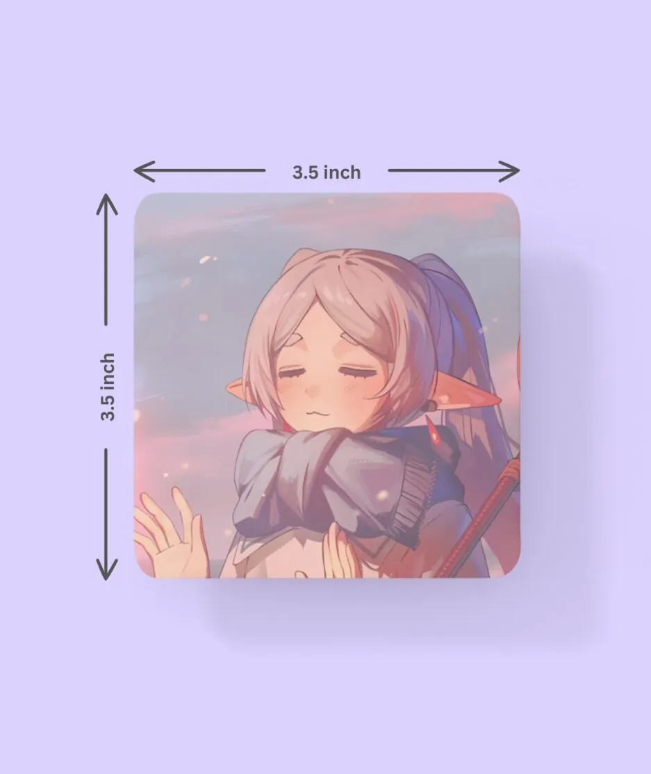 Frieren cute coaster dimensions