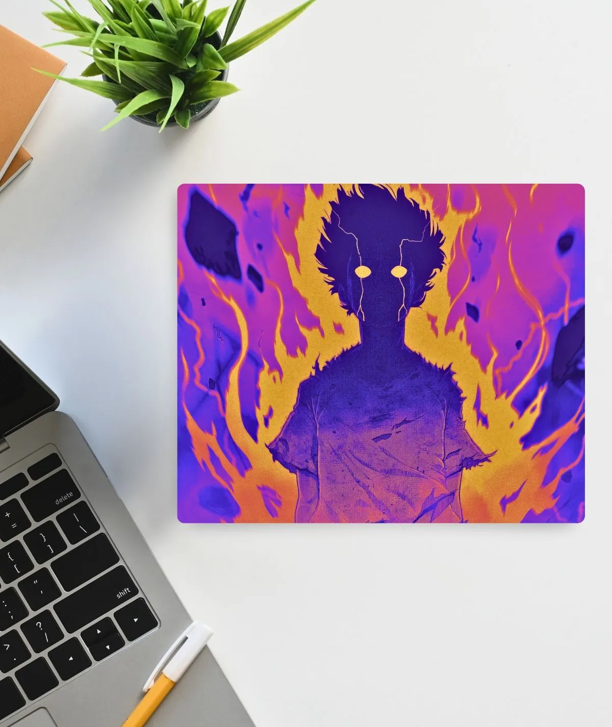 Mob Psycho square mousepad - Featuring Shigeo Kageyama in an epic psychic power surge