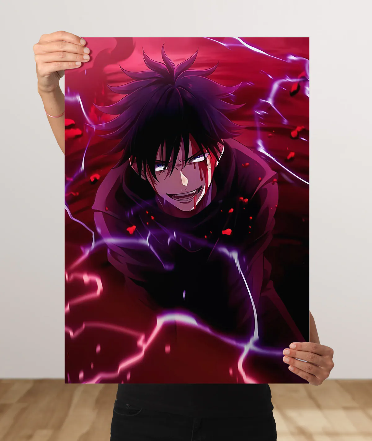 Megumi Fushiguro Metal Poster Megumi Fushiguro metal poster - Featuring Megumi in a dynamic pose, ready for battle with his shikigami