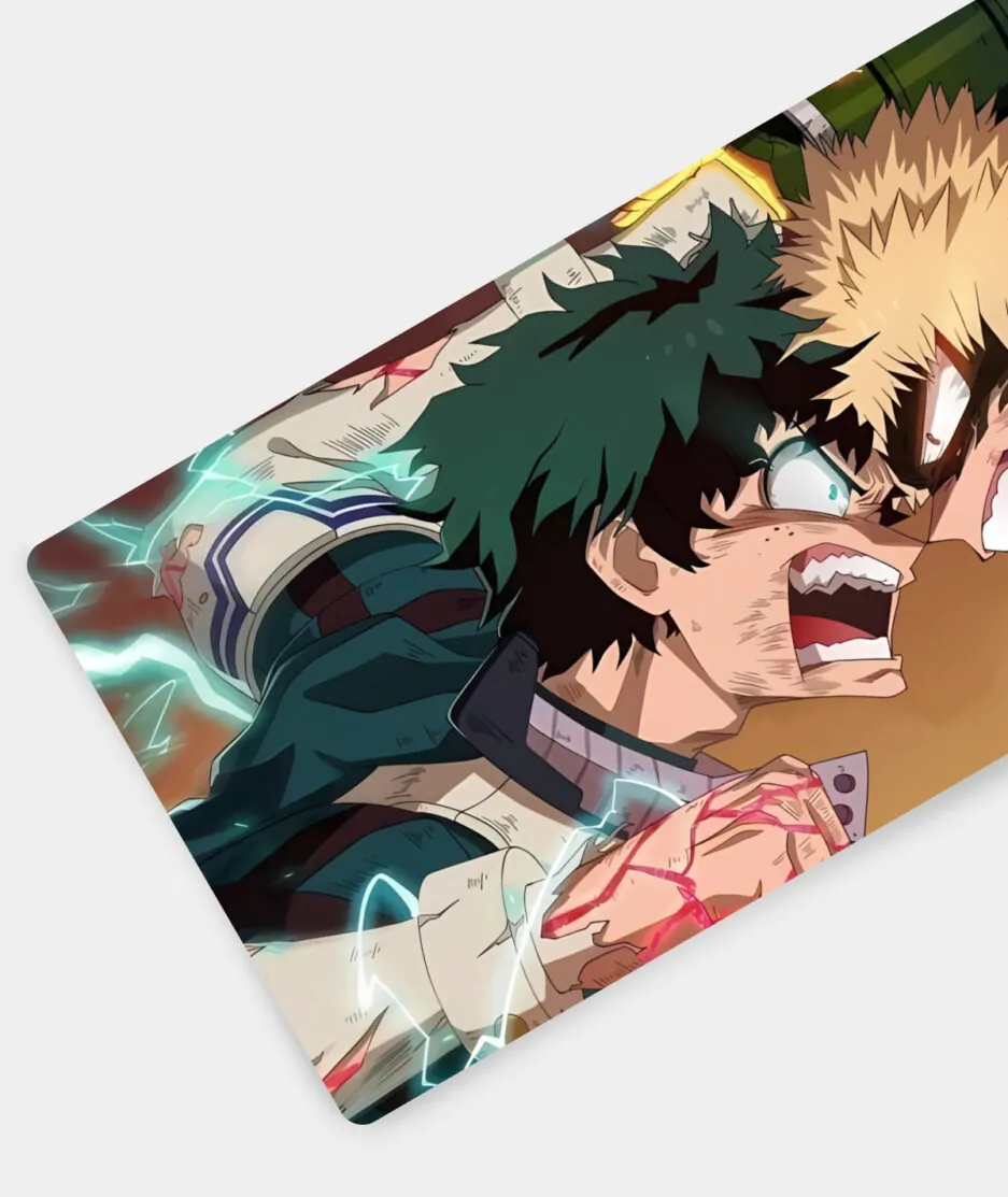 My Hero Academia Epic Showdown gaming mousepad left view - Intense anime design with smooth edges