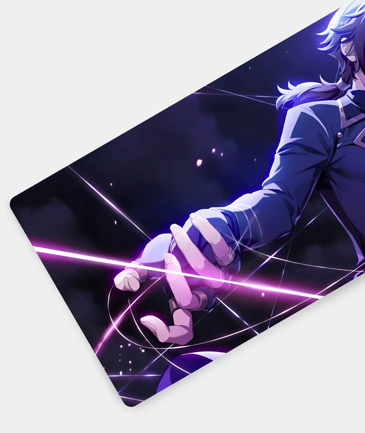 Shadows Unleashed Eminence in Shadow Gaming Mousepad - Left View Shadows Unleashed Eminence in Shadow gaming mousepad left view - Intense anime design with smooth edges