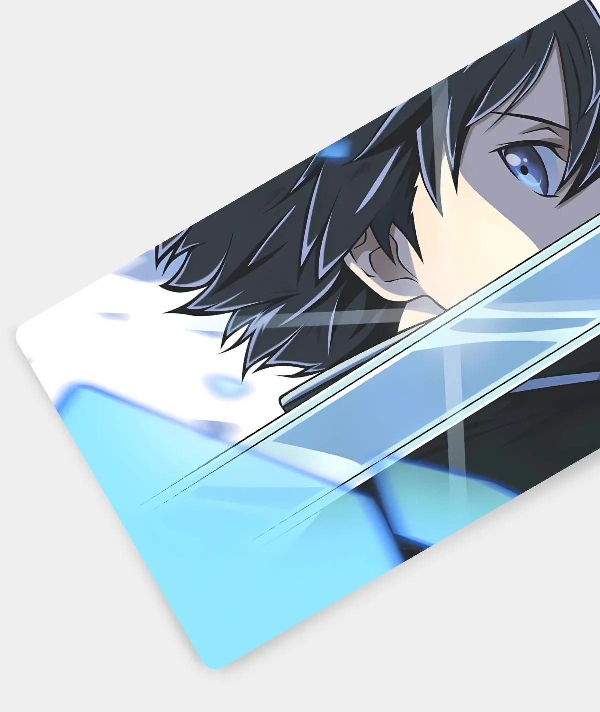 Sword Art Online Gaming Mousepad - Left View Sword Art Online gaming mousepad left view - Showcasing Kirito and Asuna with smooth edges