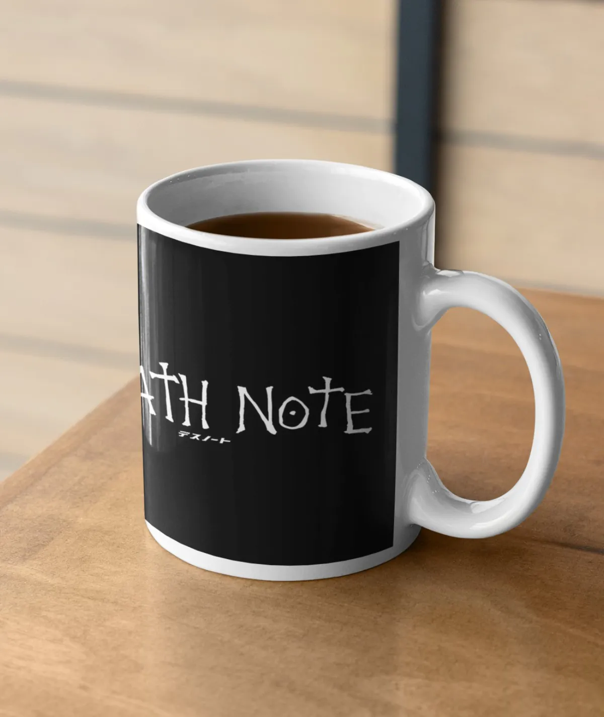 Death Note White Mug – Tabletop Display Death Note white mug on table