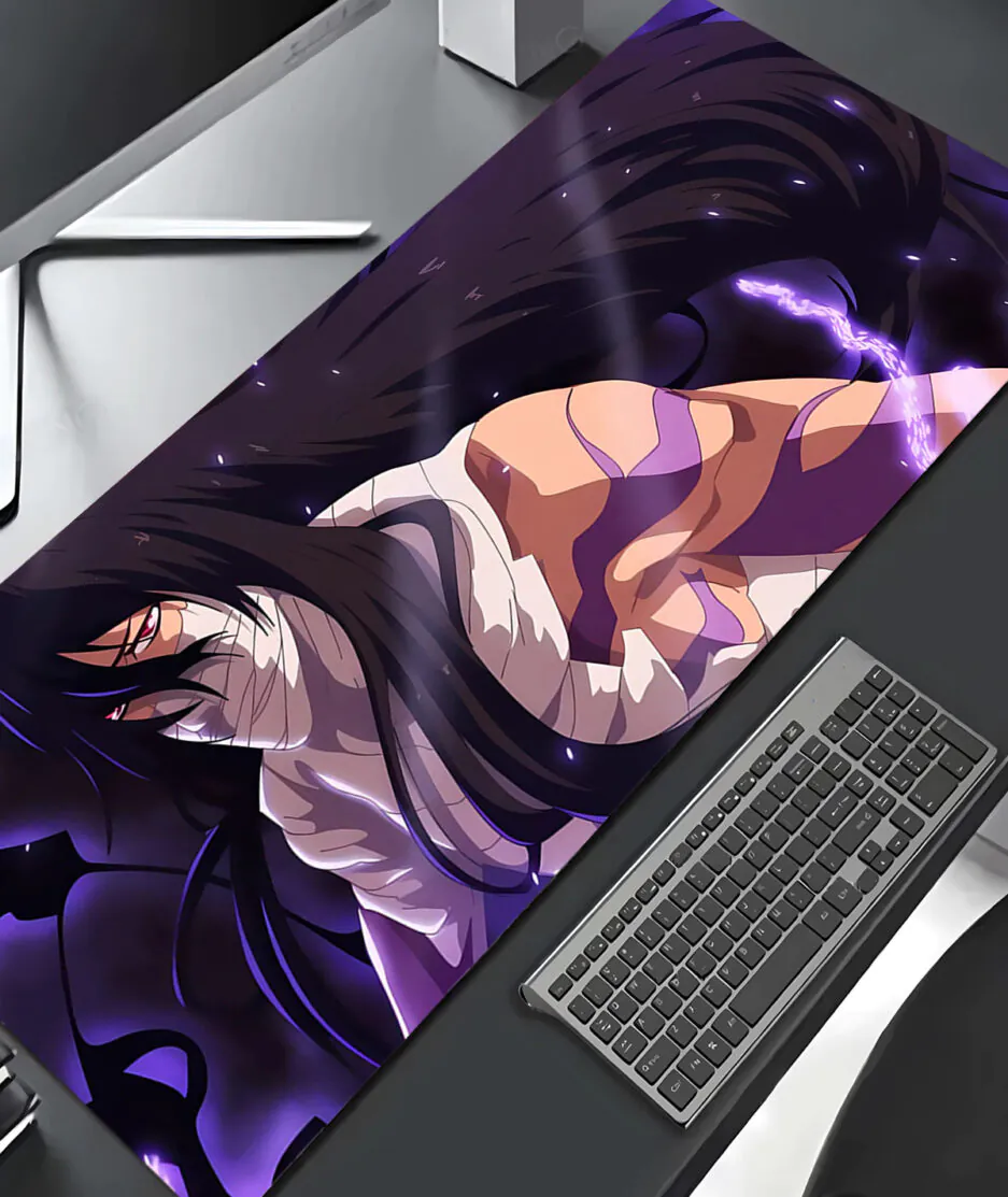 Bleach Getsuga Tenshou gaming mousepad on anime desktop setup - Iconic Ichigo attack design