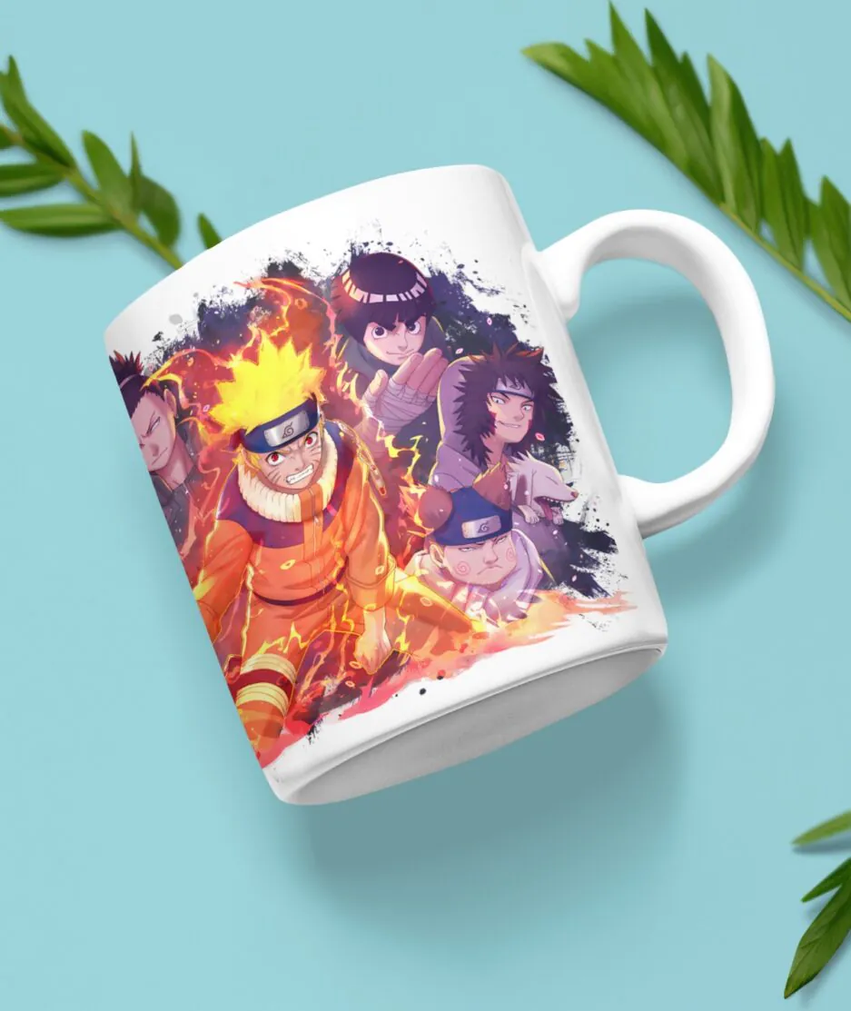 Front view of Naruto Uzumaki white mug