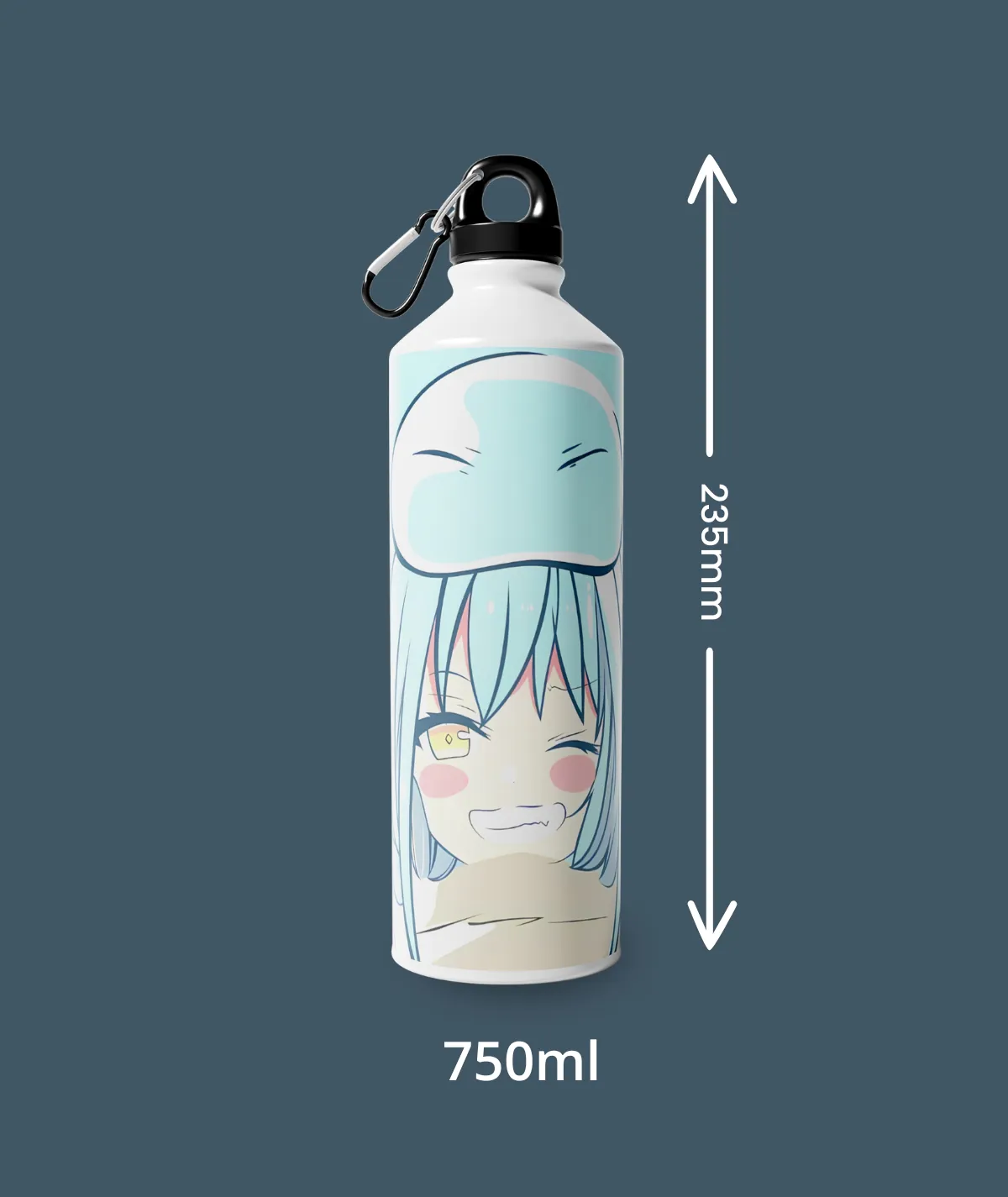 Rimuru Tempest Sipper Bottle – Dimension View of Iconic Artwork Rimuru Tempest sipper bottle dimension image – That Time I Got Reincarnated as a Slime design