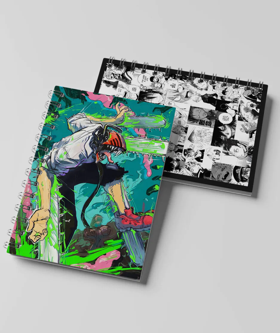 Front and back view of Chainsaw Man Anime Merchandise