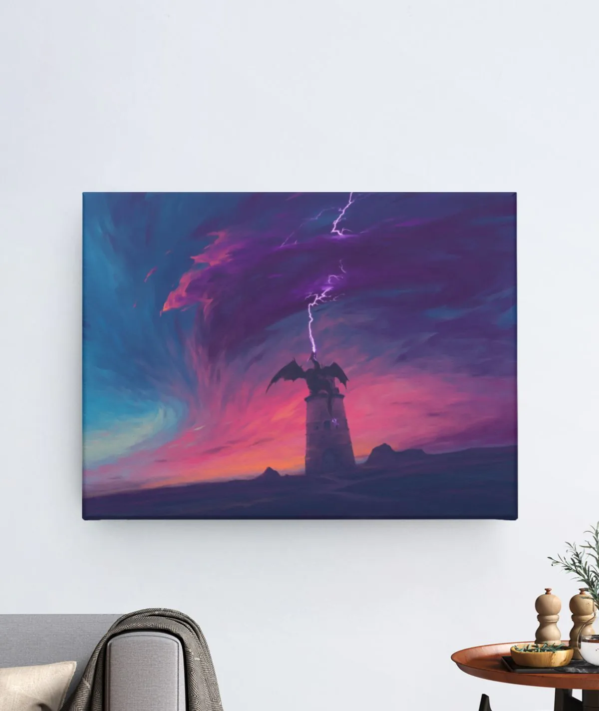 Thunderous Guardian Canvas Poster - Main Image Thunderous Guardian canvas poster - Bold and powerful anime-inspired artwork on premium canvas