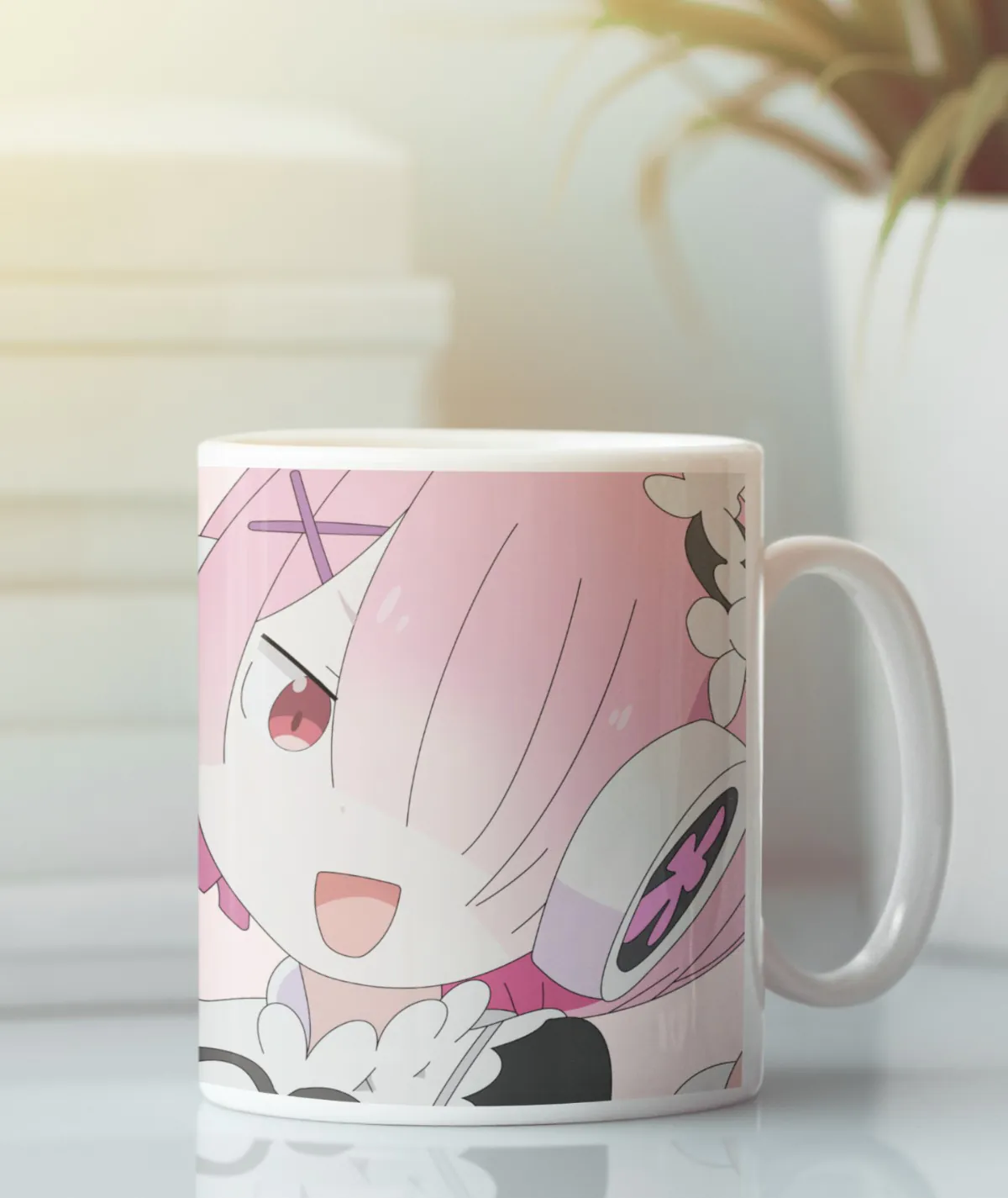 ReZero Cute Ram White Mug – Charming Anime Drinkware ReZero Cute Ram white mug main image
