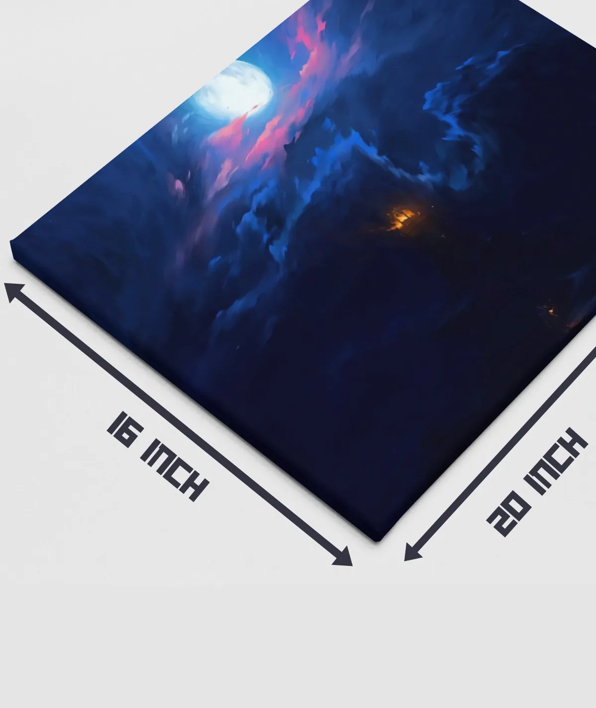 Ethereal Glow canvas poster dimensions - Balanced size for versatile placement and elegant wall decor