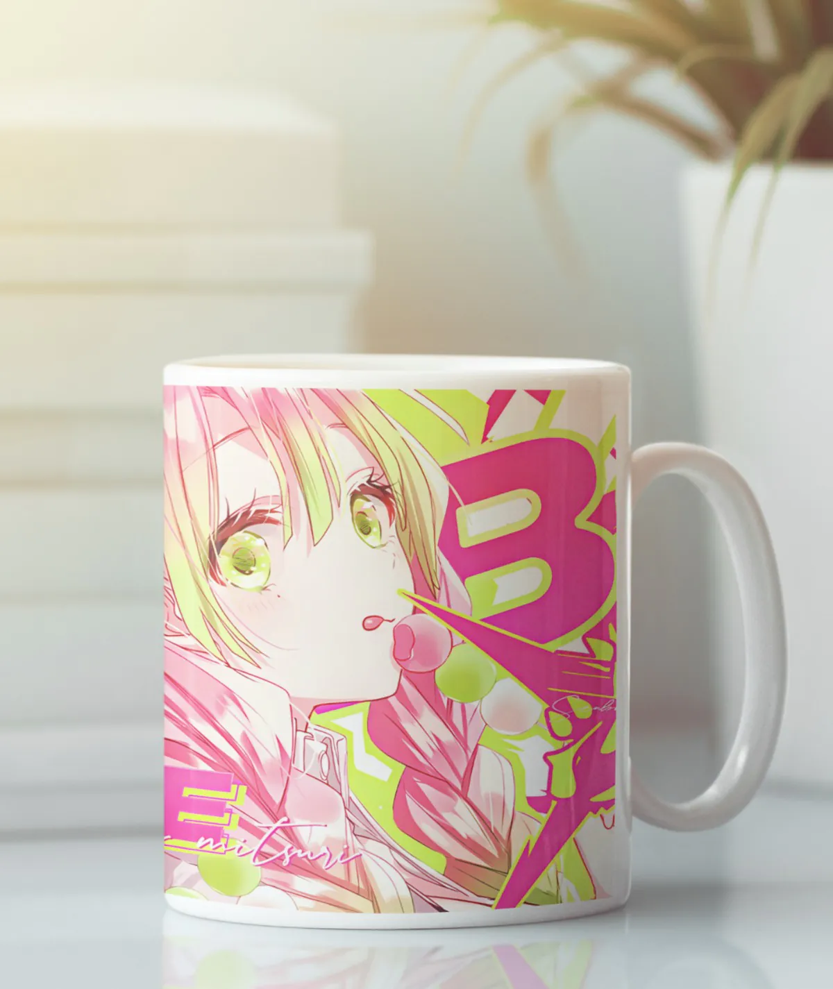 Cute Mitsuri Hashira White Mug – Adorable Demon Slayer Drinkware Cute Mitsuri Hashira white mug main image
