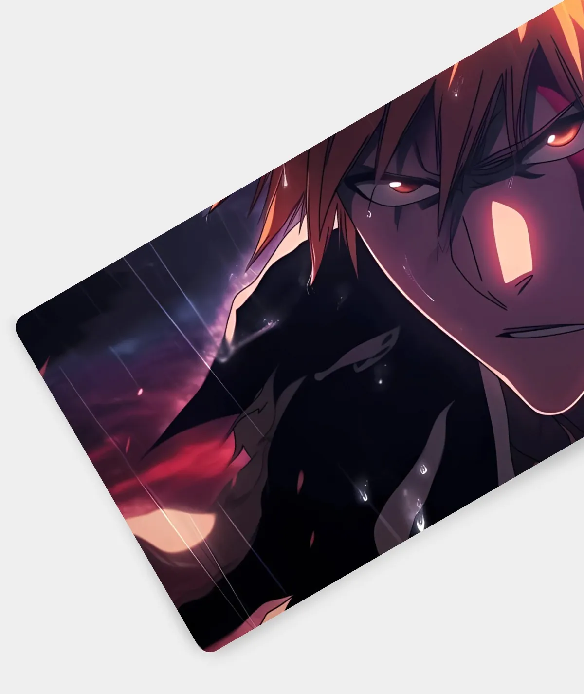 Ichigo Conquer Your Foes Gaming Mousepad - Left View Ichigo Conquer Your Foes gaming mousepad left view - Intense Ichigo design with smooth edges