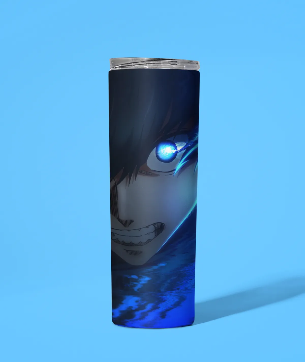Isagi Yoichi Striker's Spirit Tumbler aesthetic design - Anime-inspired drinkware