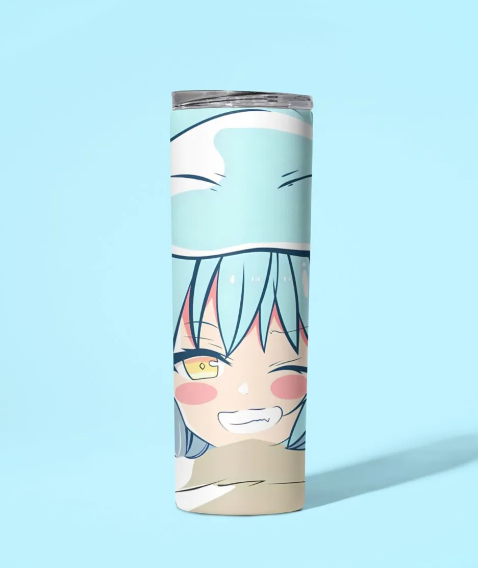 Rimuru Tempest Cute Blue Metal Tumbler aesthetic design - Anime-inspired drinkware
