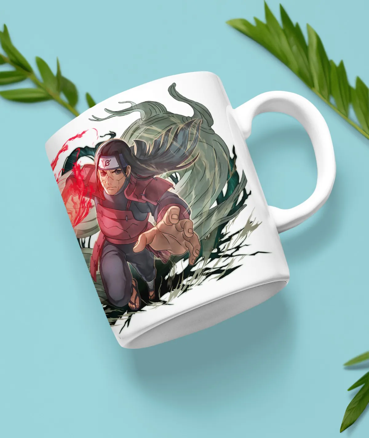 Front view of Hashirama Senju First Hokage white mug