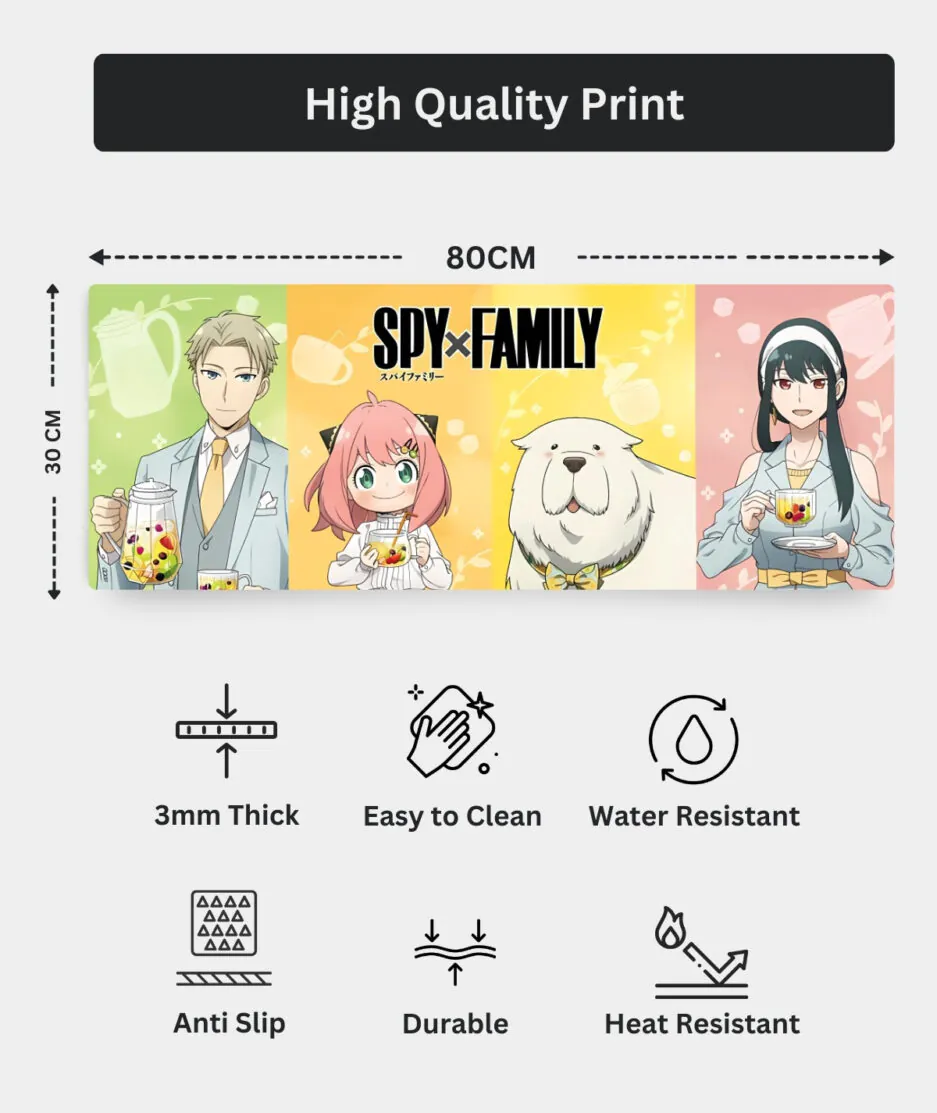 Mission Ready Spy X Family gaming mousepad dimensions - Ergonomic and compact for gaming