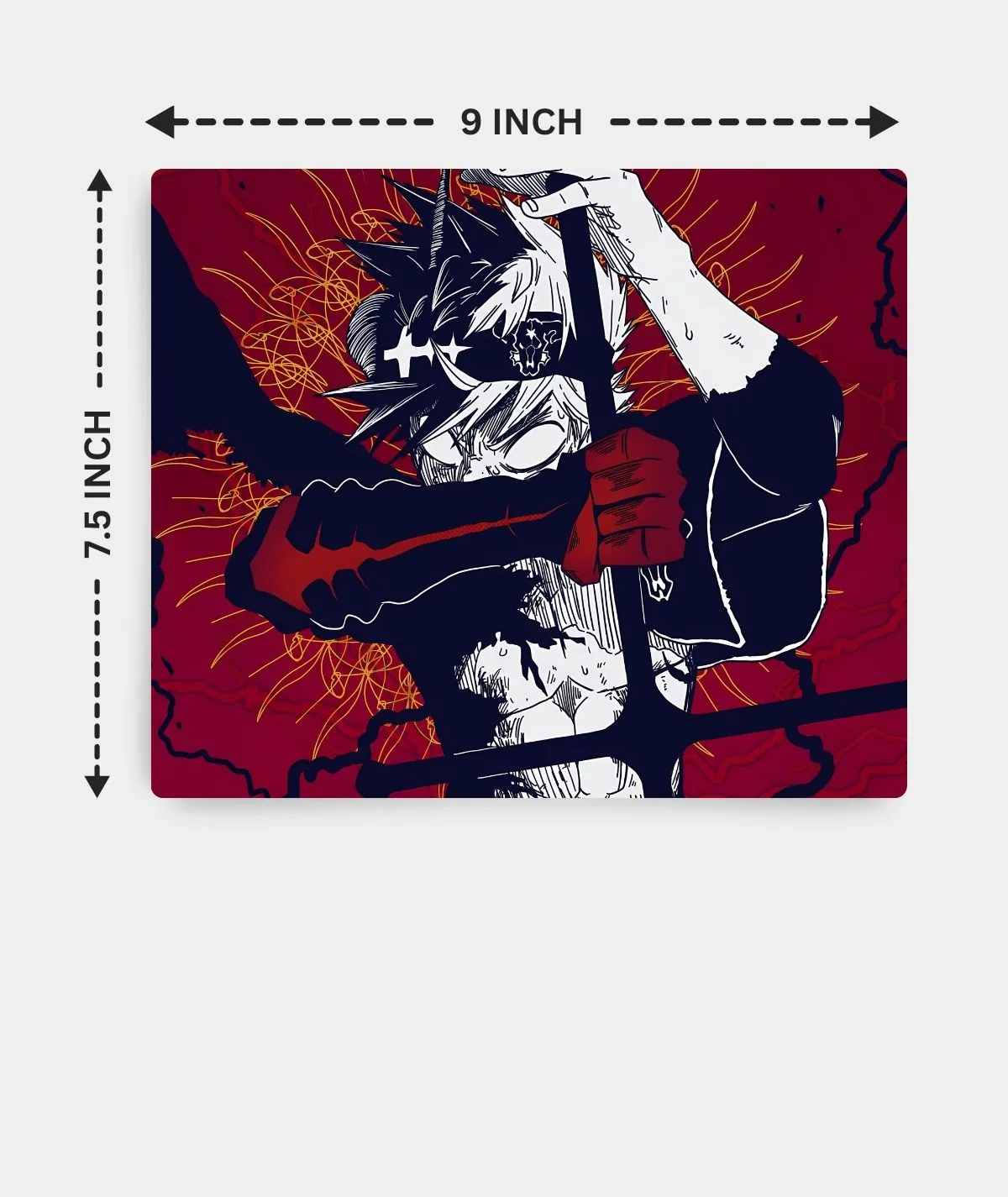 Asta Black Clover mousepad dimensions - Ideal size for gaming or work